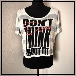 • American Age “Don’t Even Think About It” Rhinestone Cropped Graphic Tee •